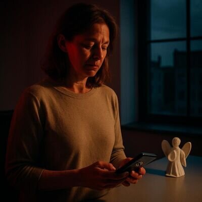 Eine Person bemerkt eine auff&auml;llige Uhrzeit und h&auml;lt kurz inne, um den Moment zu reflektieren.