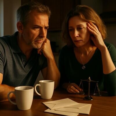 Zwei Menschen am K&uuml;chentisch im Gespr&auml;ch, symbolisiert Absprachen, Balance und Sicherheit in Beziehungen.