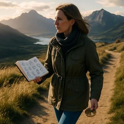 Eine Person plant ruhig ein Quartal und notiert Horoskop-Impulse in einem Notizbuch.