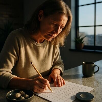 Eine Person markiert ruhige Zeitfenster im Kalender und verbindet Ritual mit Alltag.