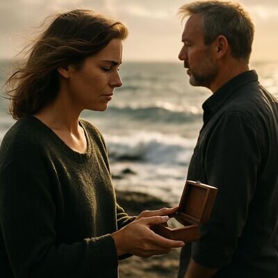 Zwei Menschen in respektvoller Distanz, die eine Verbindung symbolisch l&ouml;sen und wieder bei sich ankommen.