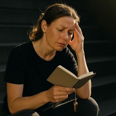 Eine Person findet in einem hellen, ruhigen Moment wieder Boden und Orientierung.