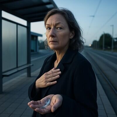 Eine Person h&auml;lt kurz inne und wirkt gesammelt, als w&uuml;rde sie eine sch&uuml;tzende Pr&auml;senz wahrnehmen.