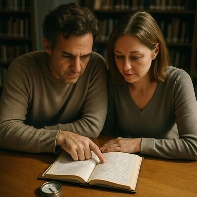 Zwei Menschen in ruhiger Stimmung, die gemeinsam Klarheit suchen.