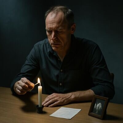 Eine Person z&uuml;ndet eine Kerze an, ruhiges Ritual als emotionaler Rahmen.